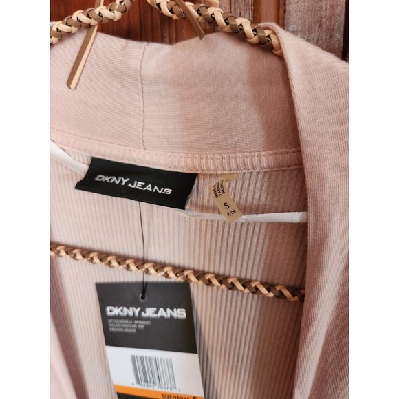 DKNY Cardigan Size Small Light Pink 2 Pocket - Picture 3 of 4